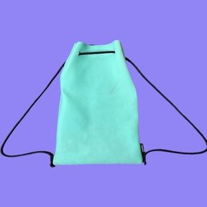 Triangl Turquoise Neoprene Drawstring Beach Swim Bag